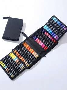 168/120/100/80/72/60/48/36 PCS Double Tip Marker Pen Set Washable Brush Pen Art Supplies No Bleed Through Paper Waterproof Vibrant Colors Professional Artist Markers DIY Graffiti Drawing Tools Sketching Coloring Set Perfect Gift For Art Collection - Multicolor - View 5