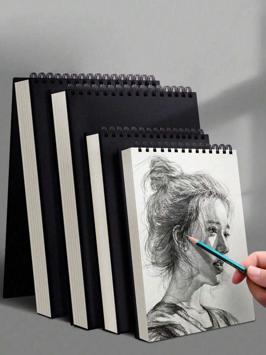 1本含30幅图画的素描本 - 顶部螺旋装订素描本，艺术素描本，绘画和书写纸，适合初学者 - 素描、彩色铅笔画、油画、蜡笔画、钢笔画，可放回学校用品区 - 彩色 - 查看 1