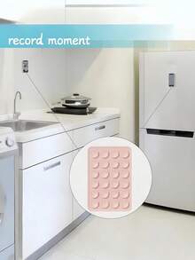 4pcs/2Pcs Square Phone Case Back Cover Silicone Suction Cup, 24 Holes, Strong Suction, Wall Mountable, Available In Pink, Blue, White, Black - Multicolor - View 5