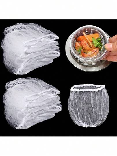 300PCS Disposable Mesh Sink Strainer Bags, Kitchen Sink Strainer Filter Mesh Bag Anti Clogging Elastic Kitchen Sink Strainer Mesh Trash Bag, Fits Most Sizes Of Sink Strainer