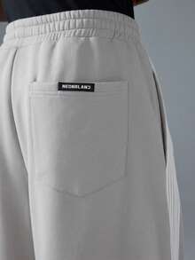 NEON BLANC 男士街头风宽松灰色长款针织运动裤 - 深灰色 - 查看 5