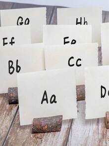 10 chiếc giá đỡ thẻ gỗ mộc mạc, giá đựng số bàn, giá đựng thiệp ghi nhớ cho tiệc cưới, Giáng sinh. - Nhiều màu - Xem 7