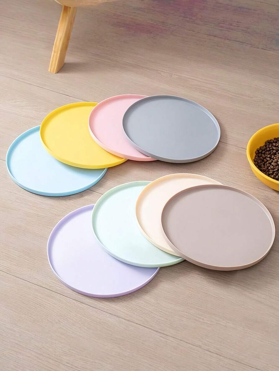 1PC/2PCS Silicone Pet Feeding Mat Dog Food Water Pad Puppy Diner Raised Rubber Bowl Mat Waterproof Cat Dog Tray Anti Spill For Medium Small Pets Non Slip Easy Clean - Multicolor - View 1
