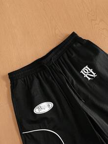 TOKVUE Men's Casual Letter Print Zip-Up Hoodie And Shorts Set - Black - View 7