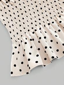 Sweetra 大码女式复古优雅法式可爱黑白波点蝴蝶结系带收腰修身休闲百搭吊带背心，适合音乐节、度假、日常出行、返校季、毕业典礼、女教师、春夏、Y2K、街头风、万圣节、感恩节、圣诞节、新年派对等场合。 - 彩色 - 查看 5