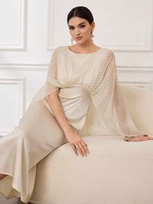 Al Najma Elegant Apricot Polka Dot Dress For Women, Latest Fashion - Apricot - View 7