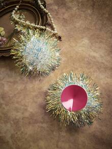 PinupPomp Phụ kiện nữ lấp lánh màu bạc ánh kim, sang trọng và quyến rũ, thích hợp cho các bữa tiệc, lễ hội âm nhạc, câu lạc bộ và vũ công. - Bạc - Xem 4