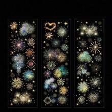 3张PET材质复古烟花贴纸，适用于剪贴簿、手账、工艺品装饰，也可用于学校用品和返校季。 - 彩色 - 查看 12