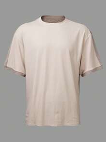 Manfinity Men's Casual Patchwork Color Round Neck Short Sleeve T-Shirt, Versatile For Commuting And Outings - Multicolor - View 5