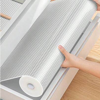 1 rouleau de tapis de tiroir antidérapant et imperméable - Matériau EVA multifonction, convient pour la cuisine, la salle de bain, le bureau, le réfrigérateur, etc. Il est lavable, résistant à l'huile, résistant aux taches, sans bordure, facile à couper, un bon assistant pour l'organisation de la cuisine, avec un design simple et une surface lisse.