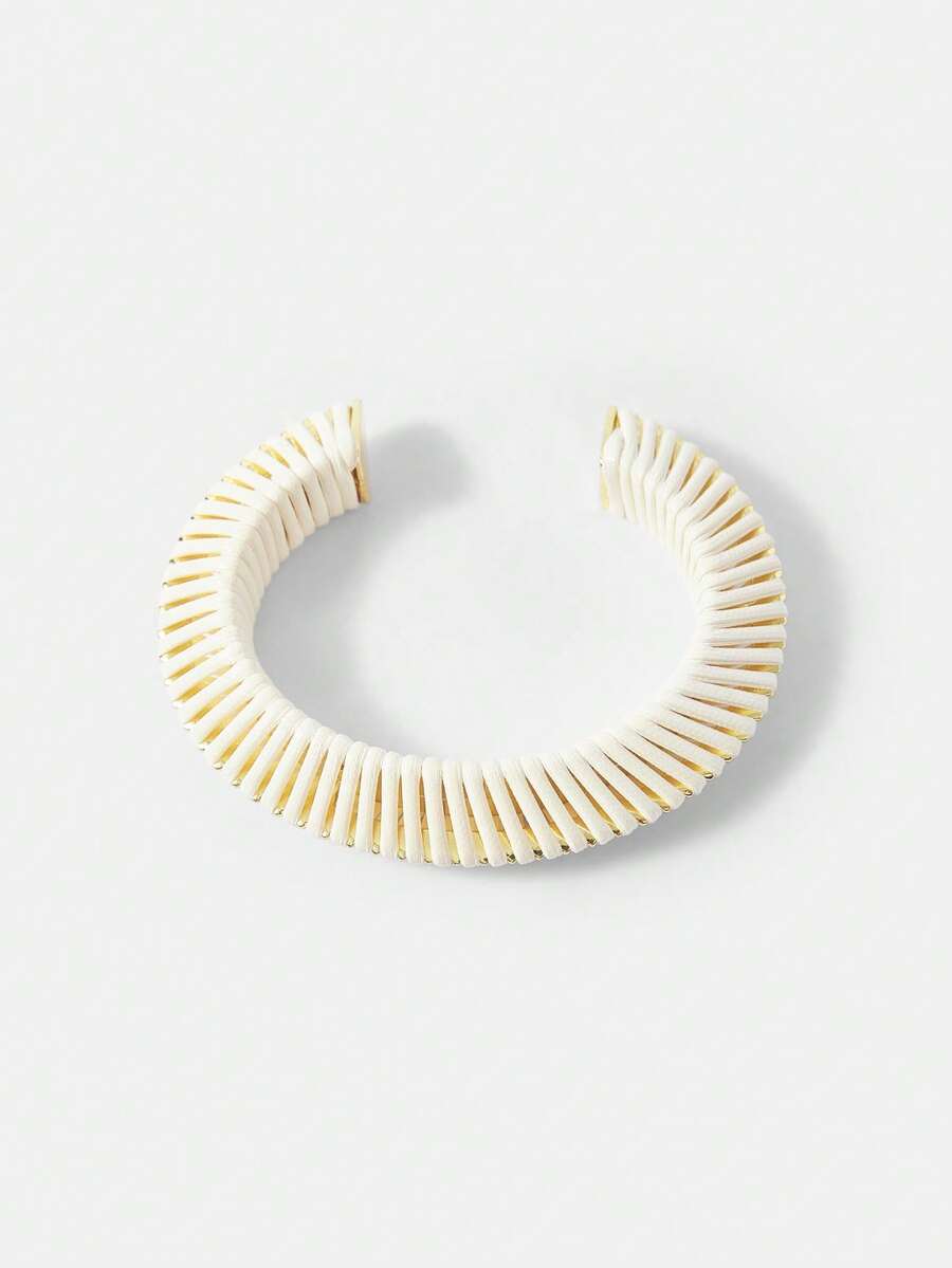 MOTF PREMIUM HANDMADE WHITE PU LEATHER CORD BRACELET - White - View 2