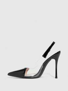 CUCCOO SZL Women's Pointed Toe Buckle Design Everyday Versatile Fashion High Heels Valentine's Day - Black - View 4