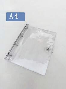 1个透明活页笔记本封面，A5尺寸，6孔活页夹，可替换内芯，磨砂质感塑料PP文件夹，适用于学校、办公室、大学学生用品，多用途笔记、纸张、计划本整理收纳 - 銀色 - 查看 13
