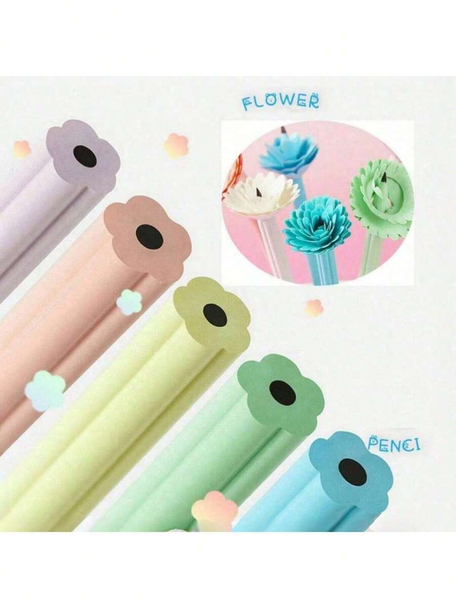 10 piezas de lápices de resina de colores aleatorios, adecuados para estudiantes - Multicolor - Ver 1