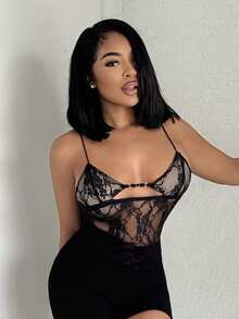 Alexandranx New Sexy Lace Black Camisole Top - Black - View 6