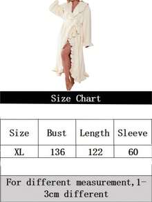 1-Piece Set Of Women's Ultra Soft Ruffled And Ankle Thick Fleece Nightgown, Fashionable Ruffled Nightgown With Side Pockets, Soft And Warm Long Bathrobe, Plush SPA Nightgown, Home Wear, Pajamas, With Pockets - Multicolor - View 13