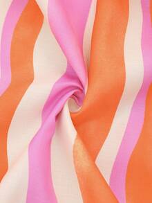 Vivid Eden Đầm đi biển cổ chữ V hở lưng, eo thắt, vạt rộng cho nữ - màu xanh lá - Xem 9