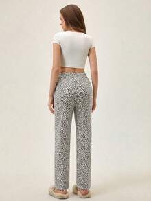 Loomlin Women Cotton LEOPARD Pattern Sleep Bottom - White - View 2