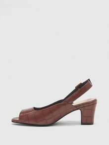 CUCCOO BIZCHIC 法式性感高跟女鞋细跟新款圆头气质明星同款搭扣空心鞋