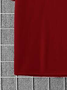 Manfinity Homme Set de 2 piezas de camiseta de manga corta de unicolor casual y pantalones cortos cargo para hombres - Burdeos - Ver 5