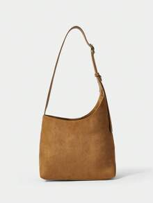 SHECARRY 女士单肩包 曲线拼接 酒红色 - 棕色 - 查看 4