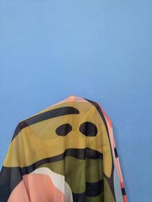 Breezaya 女士夏季服装 夏季女士热带植物印花沙滩罩衫，带可调节肩带 - 霧霾藍 - 查看 5