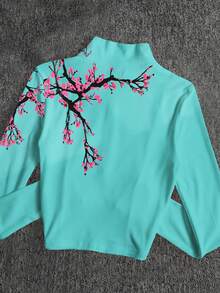 Glimmora Y2K风格花卉标语印花抓绒外套，时尚休闲运动拉链修身长袖女式外套，适合户外旅行，礼品 - 彩色 - 查看 2