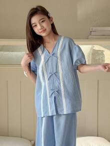 DAZY Tween Girls Plaid Loungewear Set