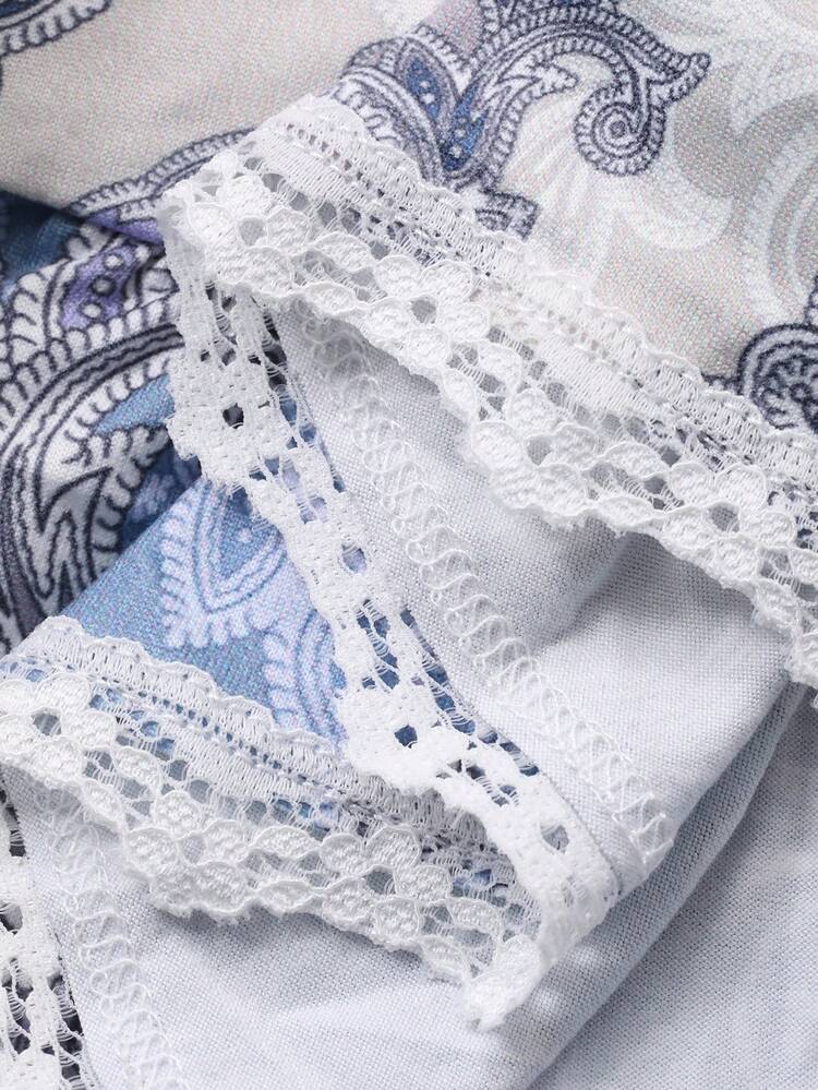 Lace Patchwork Bow Tie Adjustable Spaghetti Strap Short Dress Nightgown, Summer Sleepwear For Women