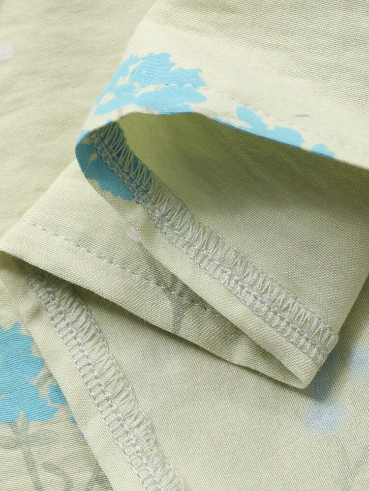 Floral Print Trim Patchwork Camisole Nightgown For Women