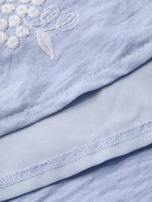 Livesso 两件套女士印花衬衫和休闲裙套装 - 藍色 - 查看 7