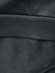 Resyla Women's Minimalist Knight Print Long Sleeve Zip Front Drawstring Sweatshirt Sweatshirt - Black - View 5