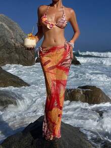 Opulessa 女士沙滩度假印花挂脖比基尼套装 - 彩色 - 查看 6