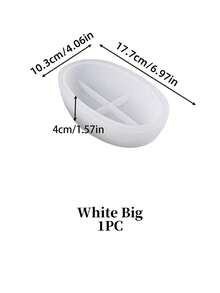 1pc Ship Shape Candle Jar Silicone Molds Oval Boats Cement Plaster Flower Pot Mold Concrete Wax Box Candle Tray Mould Home Decoration Crafts - White - View 12