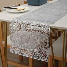 1-5 Piece Gold Hollow-Out Placemat And Table Runner Set, Washable, Easy To Clean, Wipe-Off, Non-Slip, Heat-Resistant, Placemats, Holiday Wedding Party Decorations - Multicolor - View 26