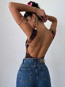 Firerie Women's Sexy Backless Sleeveless Bodysuit, Suitable For Party, Vacation, Romantic Date, Summer - Multicolor - View 5