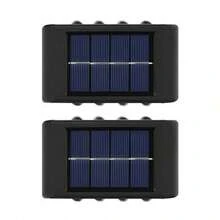 1/2个 6/8LED 冷/暖光户外太阳能壁灯，庭院花园装饰阳光灯笼 - 凸鏡壁燈 - 查看 12