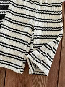 LMoss Kids 2件套女婴针织条纹休闲宽松裤套装 - 彩色 - 查看 3