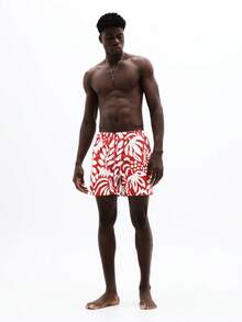 SUMWON Tropical Floral Print Beach Swim Trunks With Elastic Waistband And Side Pockets For Summer Vacation Pool Swimming - Multicolor - View 4