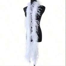 Cuộn ruy băng vải nhung giả lông đà điểu nhiều màu sắc, dài 78 inch, rộng 4 inch, có thể dùng làm khăn choàng cổ, trang trí tua rua. Chúng thích hợp để trang trí váy cưới trong các dự án DIY và để trang trí viền váy và đường viền ren trong trang trí nhà cửa. - Nhiều màu - Xem 21