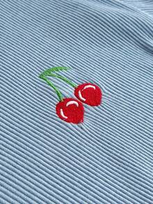 SHEIN Rib Knit With Cheery Embroidery Detail Homewear Comfort Lounge Set - Blue - View 6