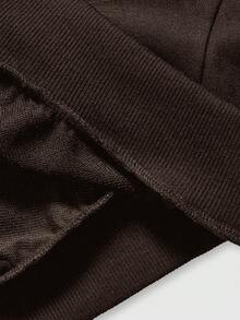 ROMWE Goth 哥特风 Y2K 旋花、蝴蝶、盘蛇、荆棘树图案加大码黑色拉链卫衣外套，秋冬女款加大码黑色卫衣外套，圣诞节假日休闲女款卫衣外套 - 棕色 - 查看 5