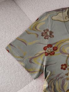 Glimmora Women's Fish Print Cropped Casual T-Shirt, Back To School, Commute, Street Fashion - Multicolor - View 4