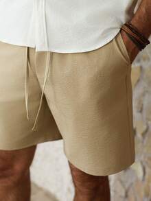 VENTUSAIL 男士夏季休闲短袖衬衫和短裤套装 - 彩色 - 查看 3