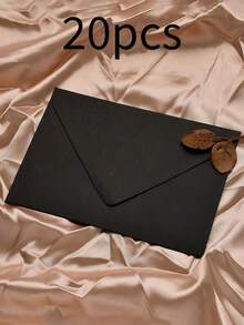 100PCS Black Envelopes DIY Handmade Gift Wrapping Bags Wedding Invitation Card Envelopes Cash Money Envelopes Stationery Back To School Supplies - Black - View 6