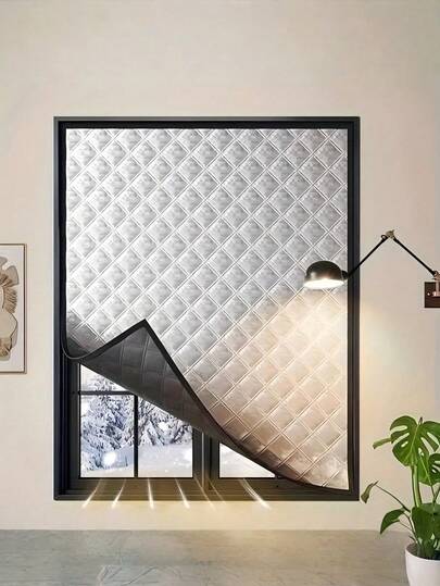 1pc Heat-Insulating And Blackout Curtains, Winter Windproof And Warm Curtains, Soundproof And Warm Curtains, Summer Uv-Protective Sunshade For Bathrooms, Kitchens, And Bedrooms, Sealing Windows, Blackout And Soundproof, Easy Installation , No Drilling Required.