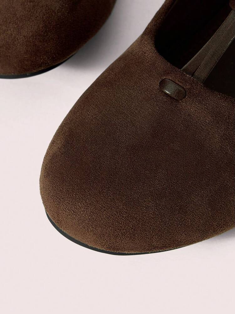 CUCCOO DOLLMOD French Mary Jane Shoes Women's Fashion Outer Wear Leopard Print T-Band Hollow Gentle Retro Shallow Mouth One Pedal Ballet Flat Beanie Shoes Commuter Shoes - Brown - View 5