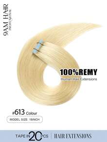 20 chiếc 50 gram băng dính tóc nối bằng tóc thật 18 inch Remy tóc nối màu 613 tóc vàng thời trang băng dính tóc nối, băng dính tóc thật thêm độ dài cho đám cưới - S613 - Xem 2
