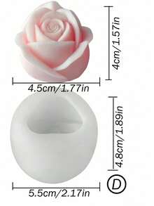 1/2件装花朵硅胶蜡烛模具，3D牡丹玫瑰情人节花朵模具，适用于手工DIY肥皂、石膏粘土香薰蜡烛、香薰扩散器、蜡树脂浇铸，礼品制作工具，适用于家居装饰、婚礼、毕业典礼、生日派对、节日 - 彩色 - 查看 16