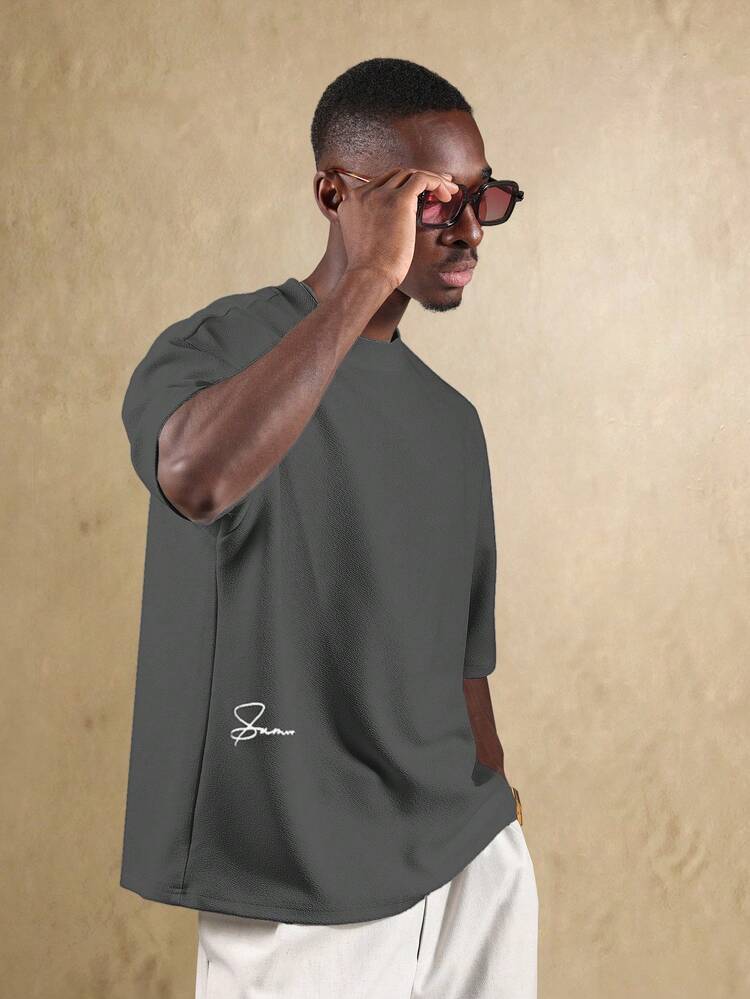 Regular Fit Textured Crew Neck Tee